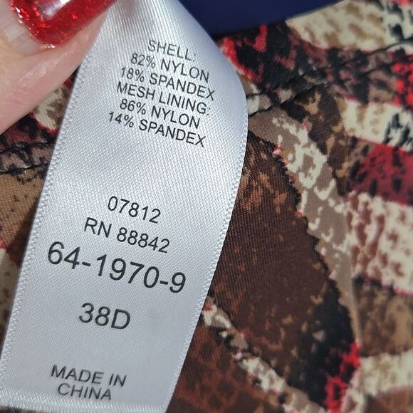 Swimsuits For All Women's Plus 38D Bra Sized Faux Flyaway Underwire Tankini Top - Picture 6 of 15